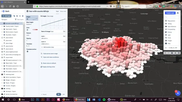 Over the span of nearly three hours, we were able to learn how to use QGIS to load a map, then visualize data above it, formatting it in anyway we please.